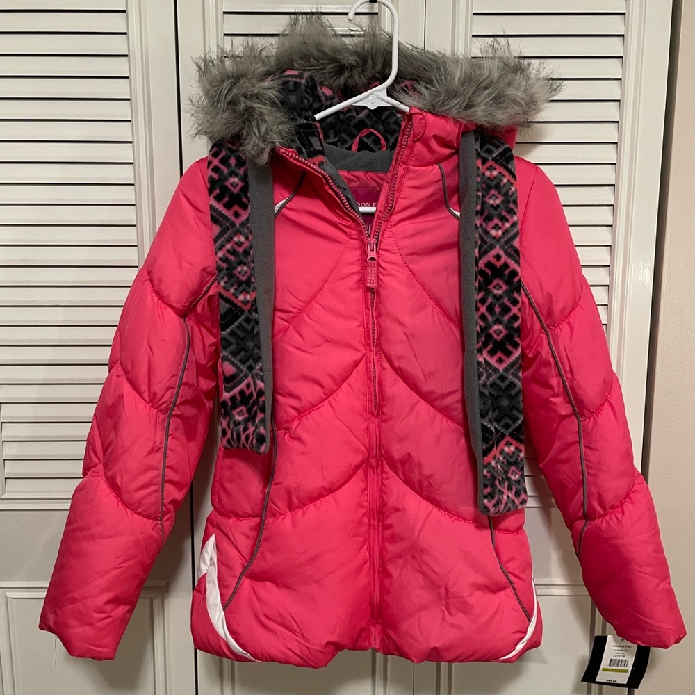 NWT Girls London Fog Vintage Edge Puffer Jacket size Large 14-16